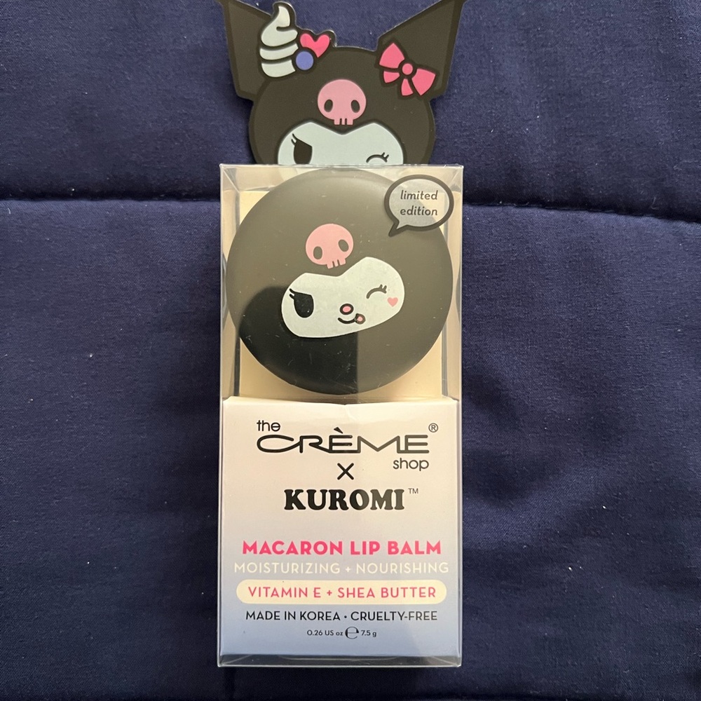 The Crème Shop x Kuromi Macaron Lip Balm Blueberry Smoothie